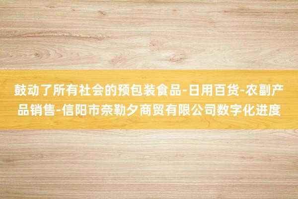 鼓动了所有社会的预包装食品-日用百货-农副产品销售-信阳市奈勒夕商贸有限公司数字化进度